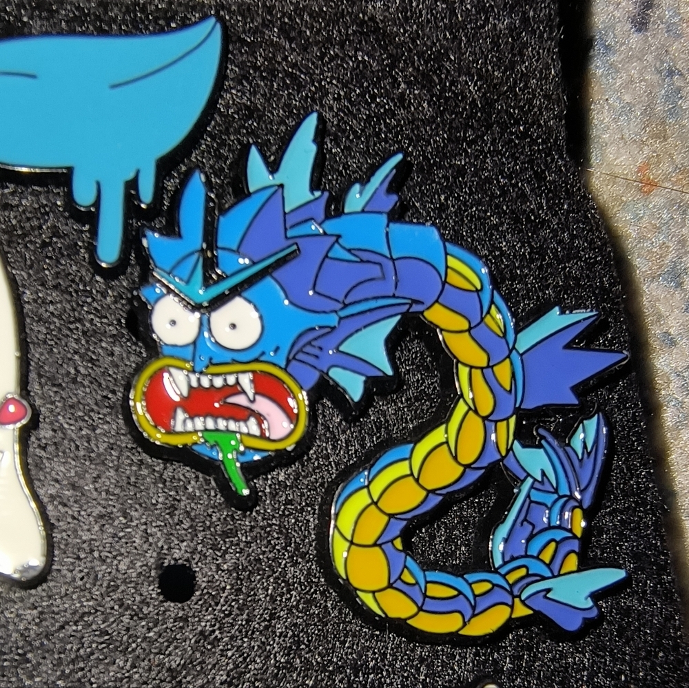 Pokemon Blue and Yellow Gyarados Enamel Pin